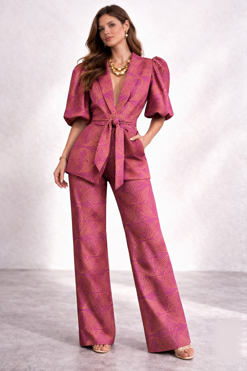 Ensemble Femme Deux Pièces avec Ceinture à Nouer