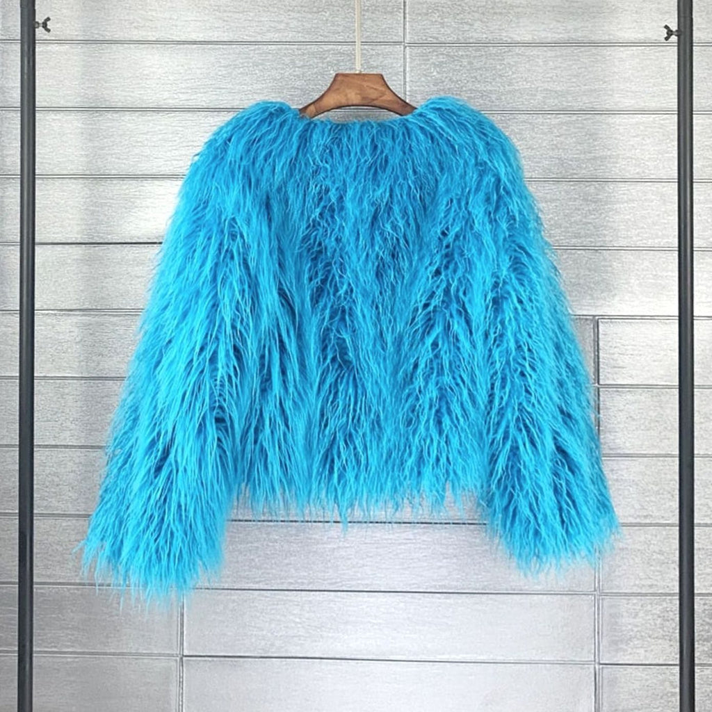 Mia | Manteau en fausse fourrure pour femmes Veste courte douillette Manteau d'hiver