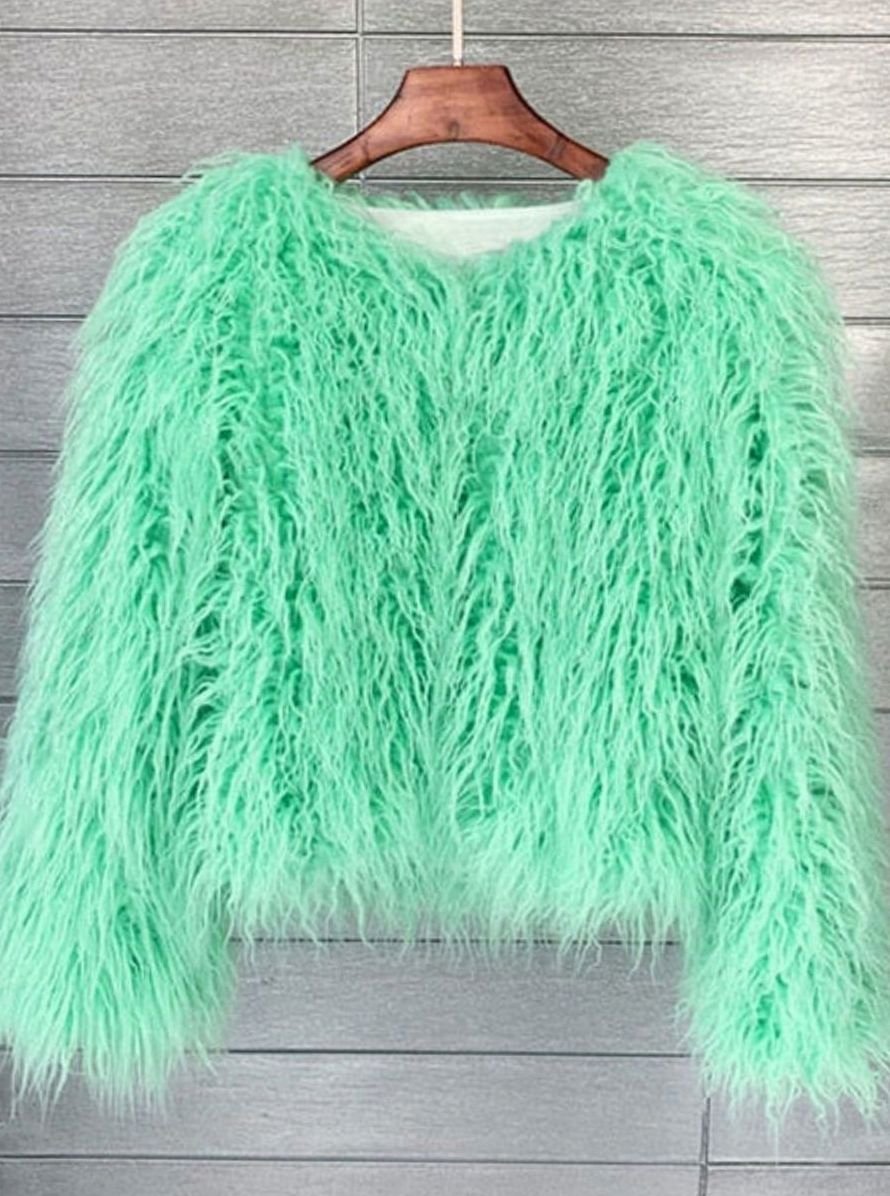 Mia | Manteau en fausse fourrure pour femmes Veste courte douillette Manteau d'hiver