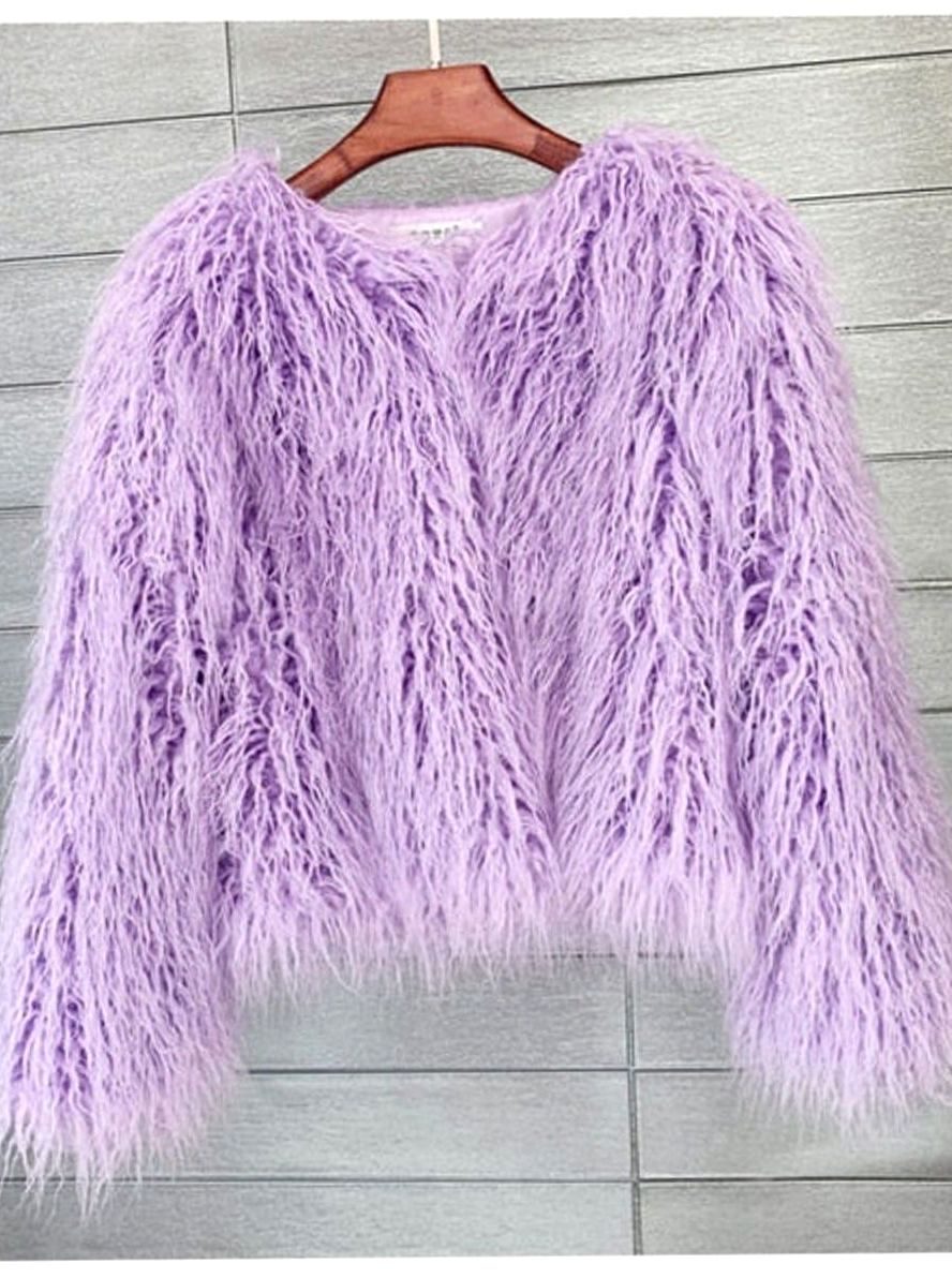 Mia | Manteau en fausse fourrure pour femmes Veste courte pelucheuse Manteau d'hiver