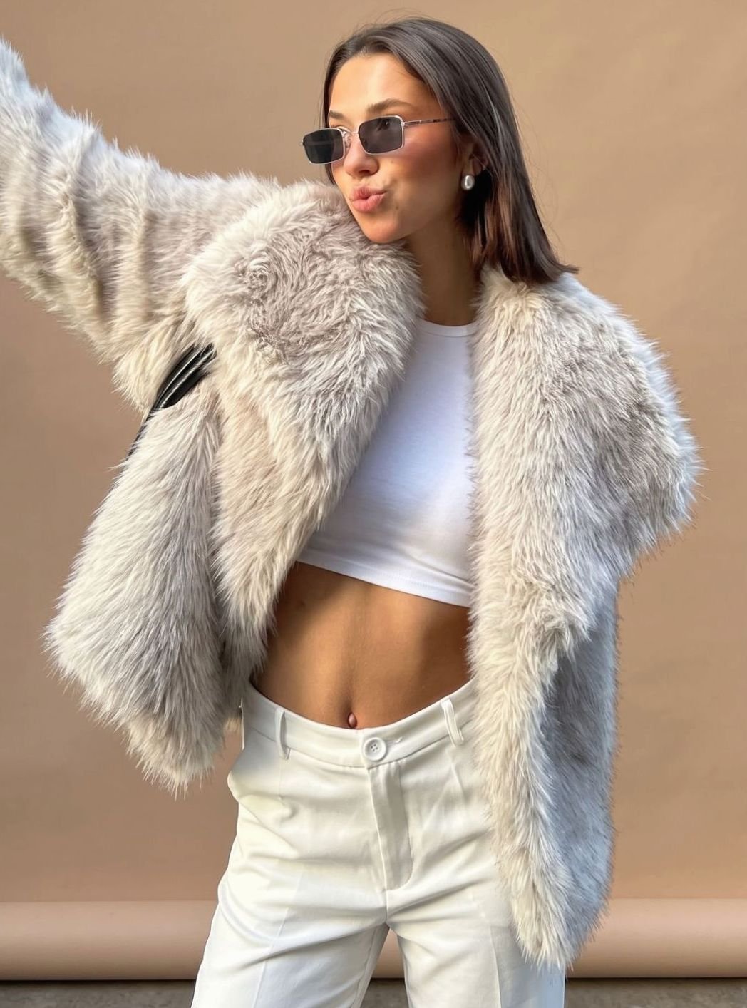Marie | Manteau en fausse fourrure pour femmes, manteau court douillet mode automne