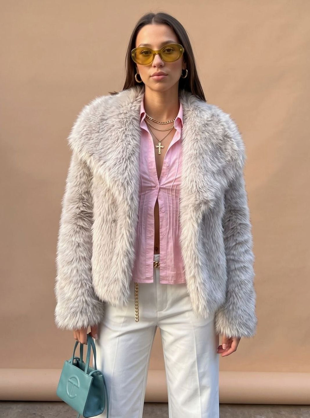 Marie | Manteau en fausse fourrure pour femmes, manteau court douillet mode automne