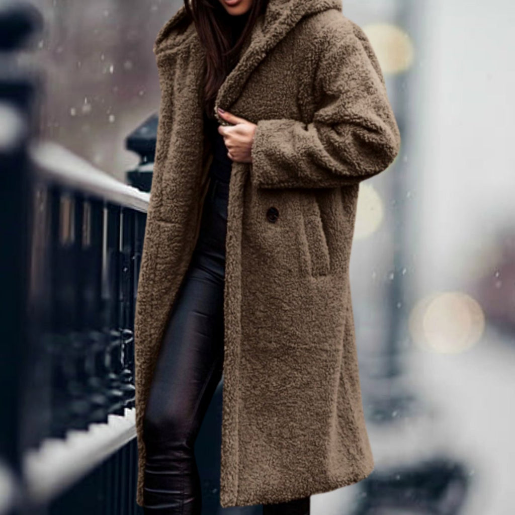 Mia | Manteau en fausse fourrure pour femmes, long et moelleux, ouvert