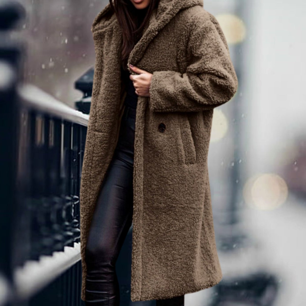 Mia | Manteau en fausse fourrure pour femmes, long et moelleux, ouvert