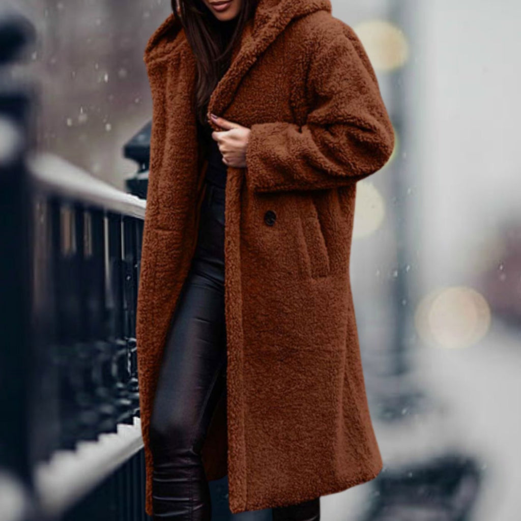 Mia | Manteau en fausse fourrure pour femmes, long et moelleux, ouvert