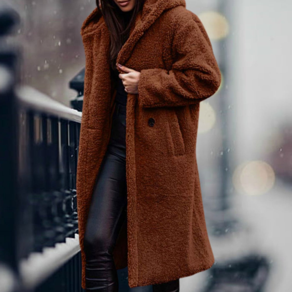 Mia | Manteau en fausse fourrure pour femmes, long et moelleux, ouvert