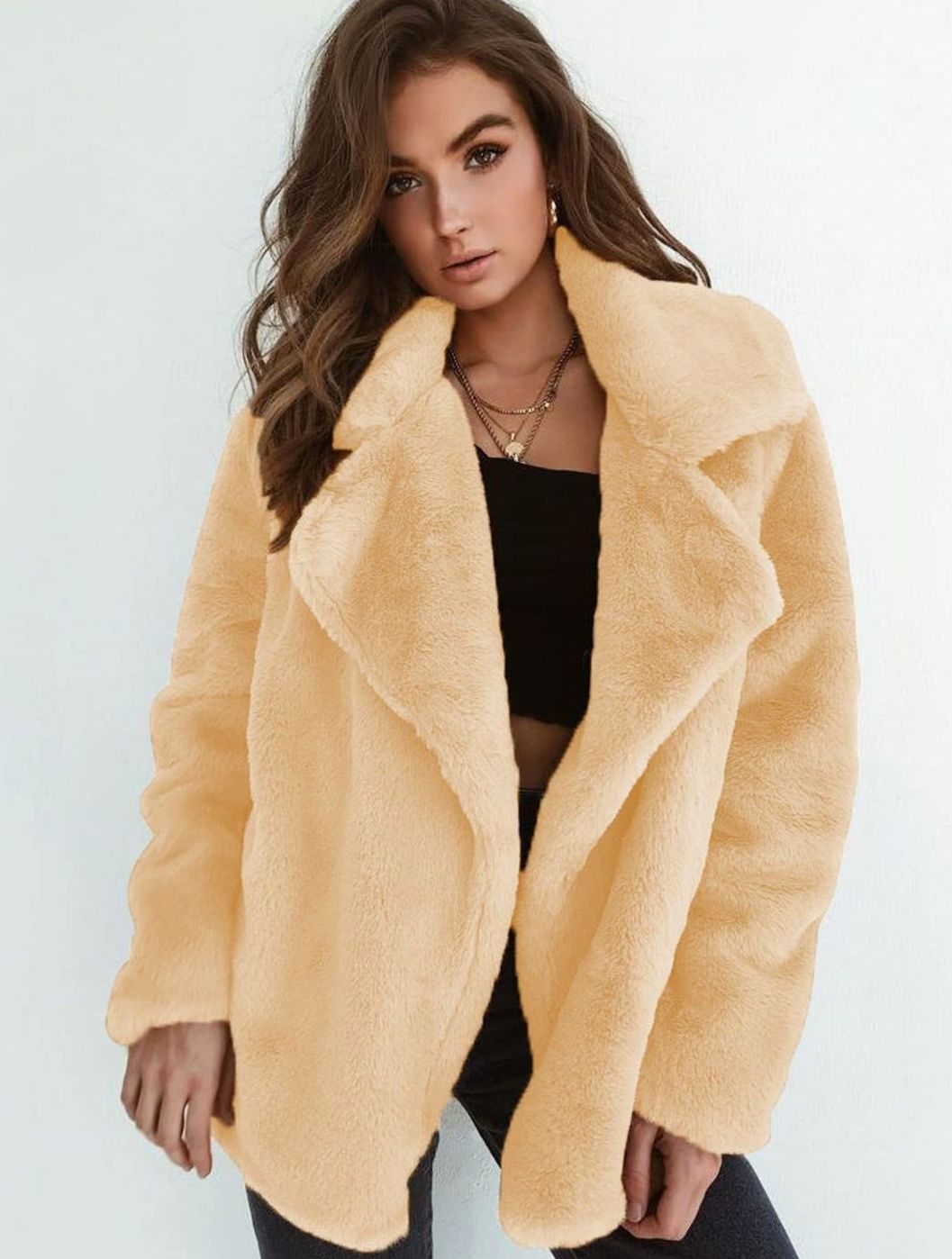 Emilia | Manteau en fausse fourrure pour femmes, coupe oversize décontractée, manteau court en peluche