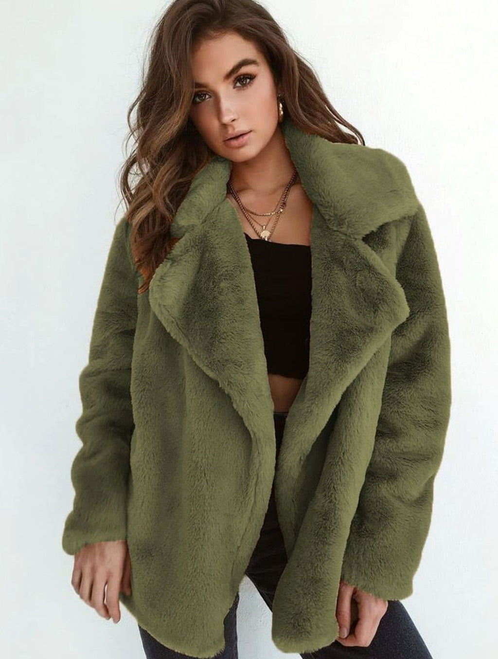 Emilia | Manteau en fausse fourrure pour femmes, coupe oversize décontractée, manteau court en peluche