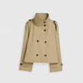 Mia | Trench-coat court femme à double boutonnage et col montant