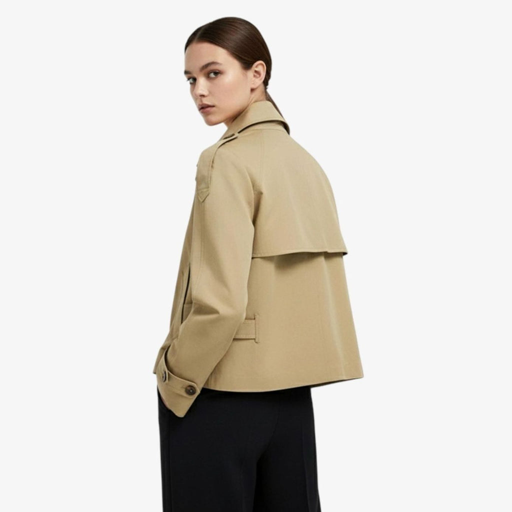 Mia | Trench-coat court femme à double boutonnage et col montant