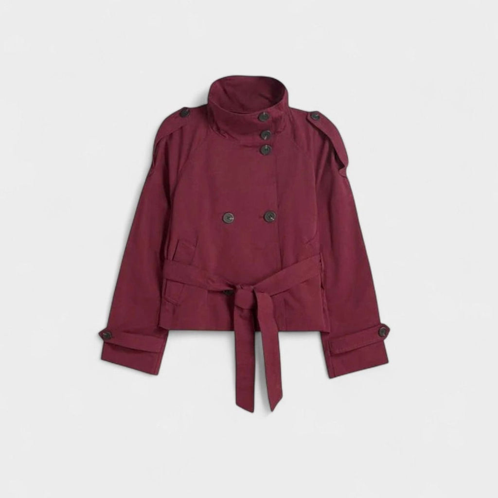 Mia | Trench-coat court femme à double boutonnage et col montant