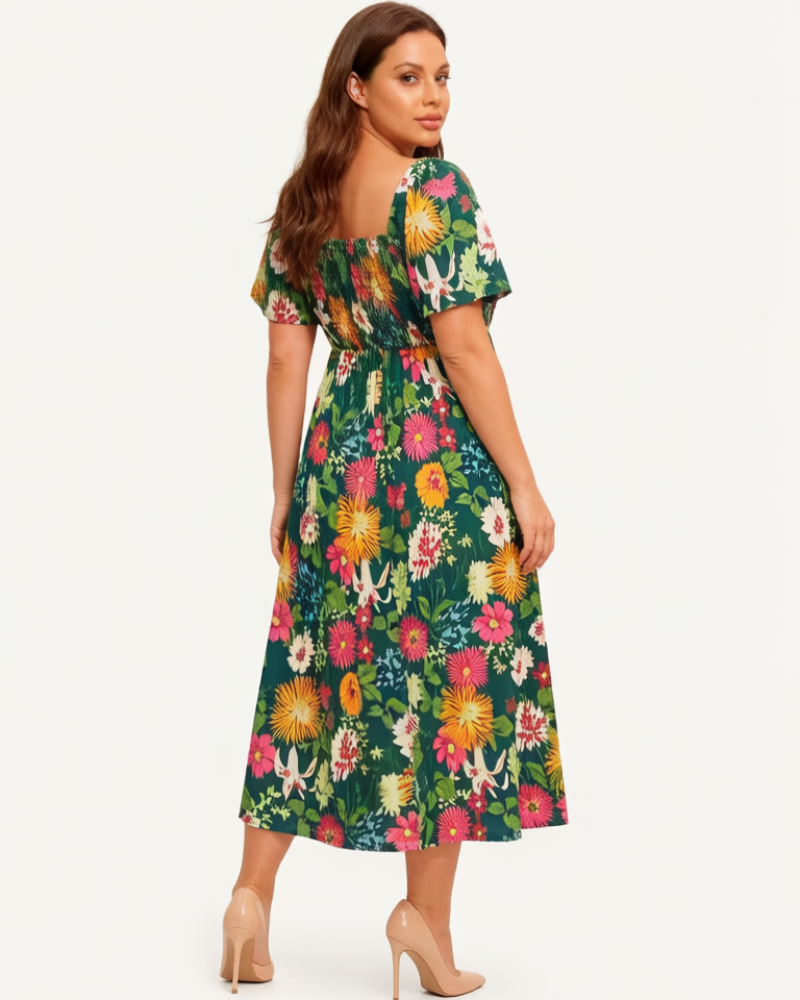 Cariella | Robe Midi Féminine avec Manches Flottantes