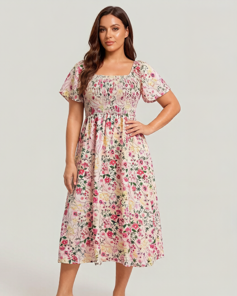 Cariella | Robe Midi Féminine avec Manches Flottantes