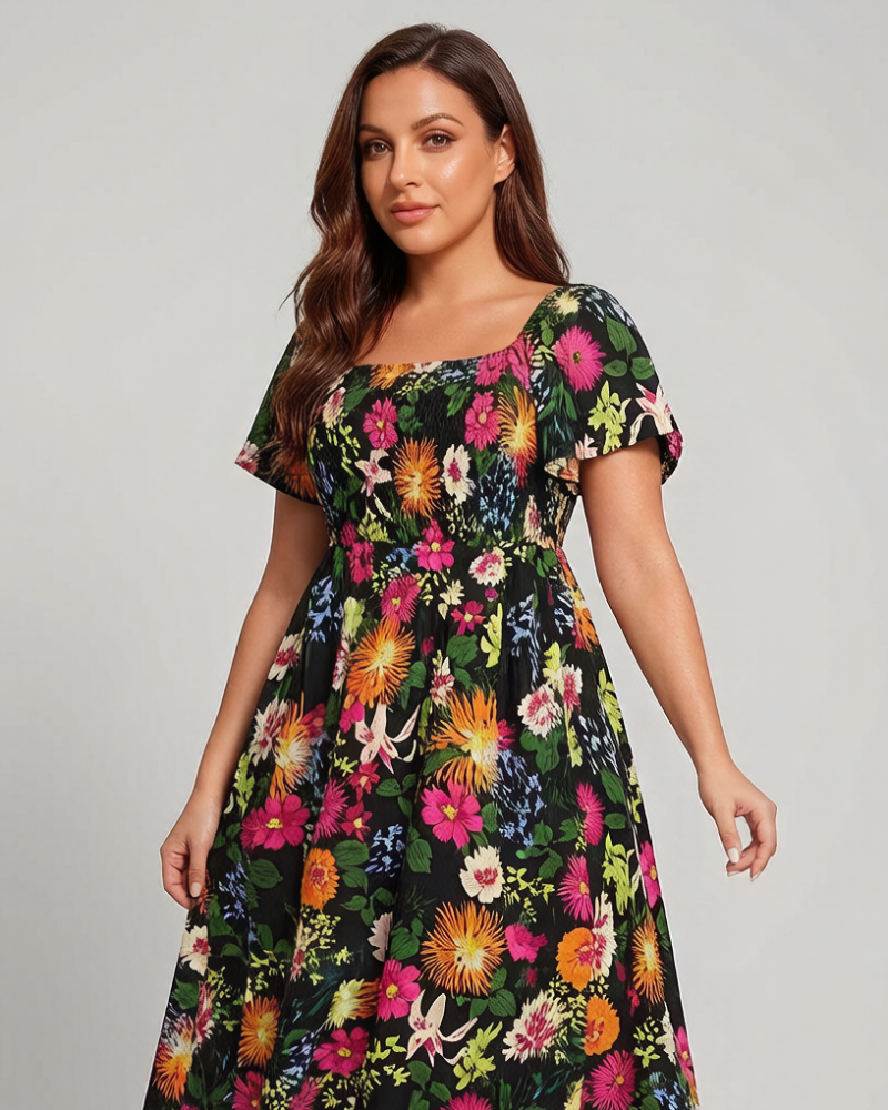 Cariella | Robe Midi Féminine avec Manches Flottantes