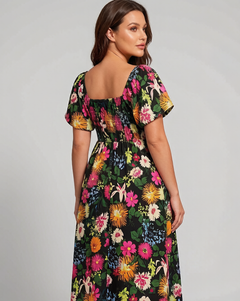 Cariella | Robe Midi Féminine avec Manches Flottantes