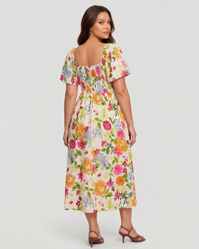 Cariella | Robe Midi Féminine avec Manches Flottantes