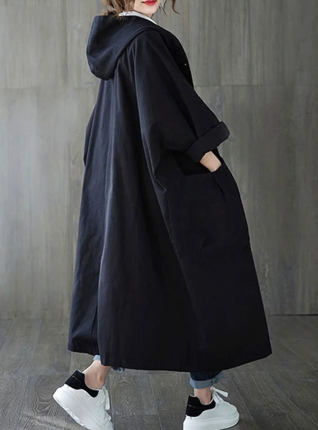 Clara | Manteau long à capuche pour femmes déperlant Trenchcoat oversize