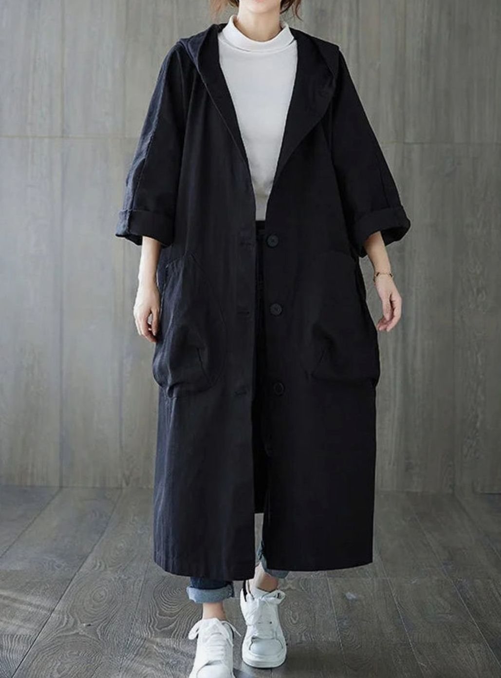 Clara | Manteau long à capuche pour femmes déperlant Trenchcoat oversize