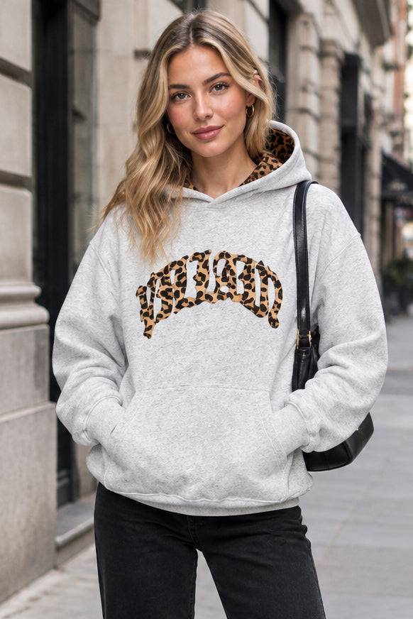 Hoodie Détail Léopard Doux