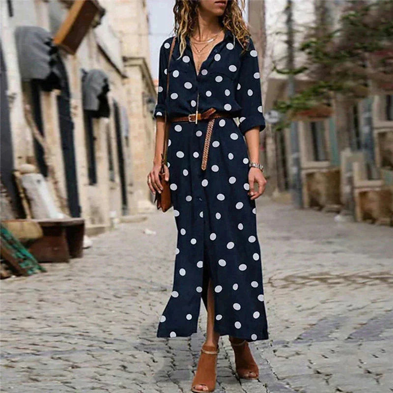 Robe Chemise Femme | Maxi à Pois