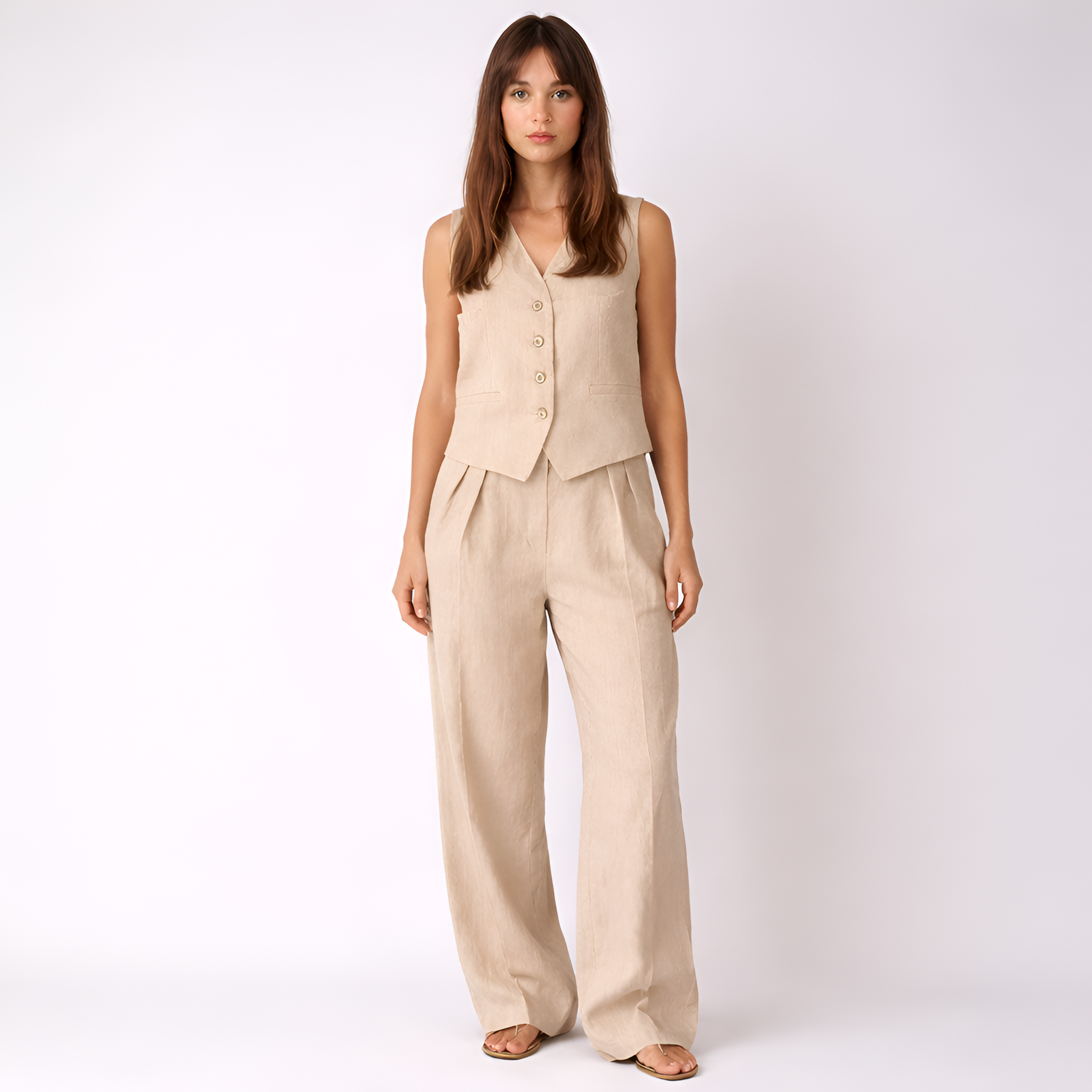 Thalia - Ensemble deux pièces pour femme style lin