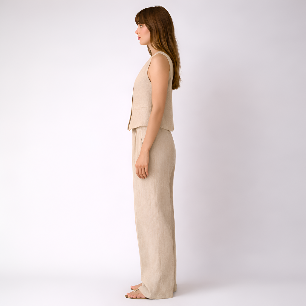 Thalia - Ensemble deux pièces pour femme style lin