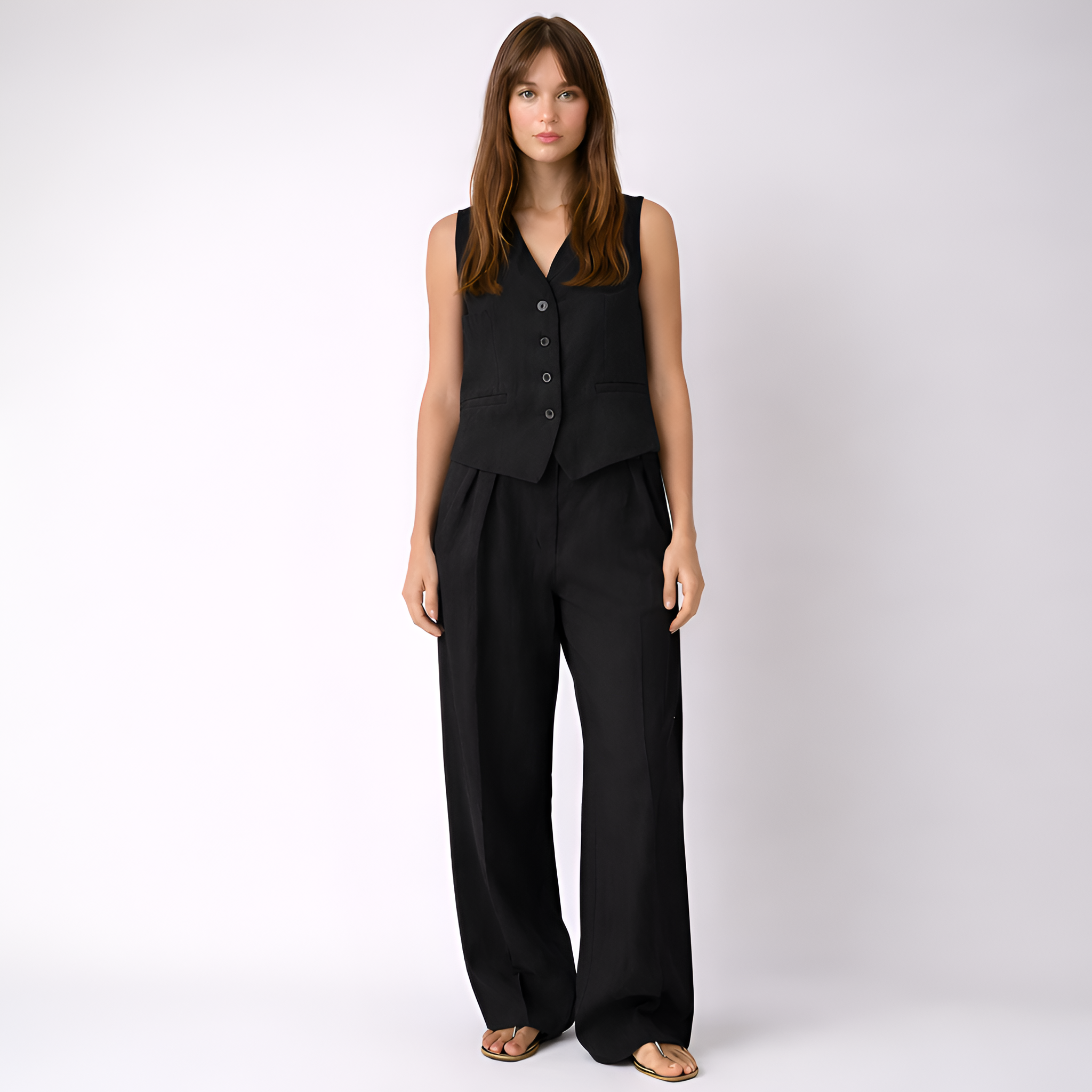 Thalia - Ensemble deux pièces pour femme style lin