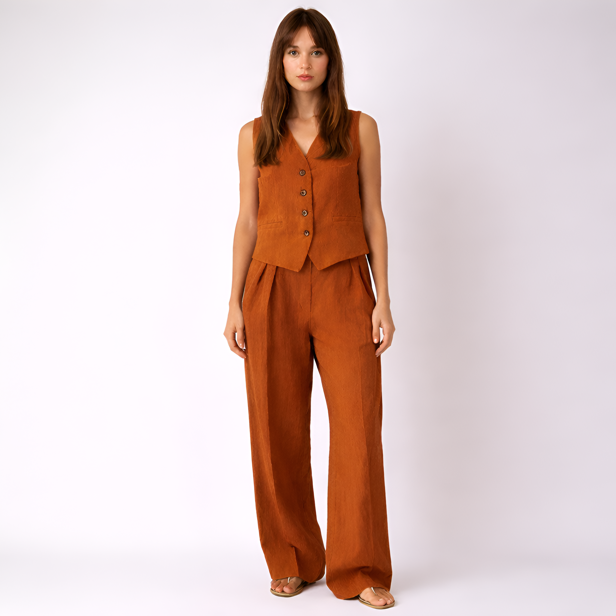 Thalia - Ensemble deux pièces pour femme style lin