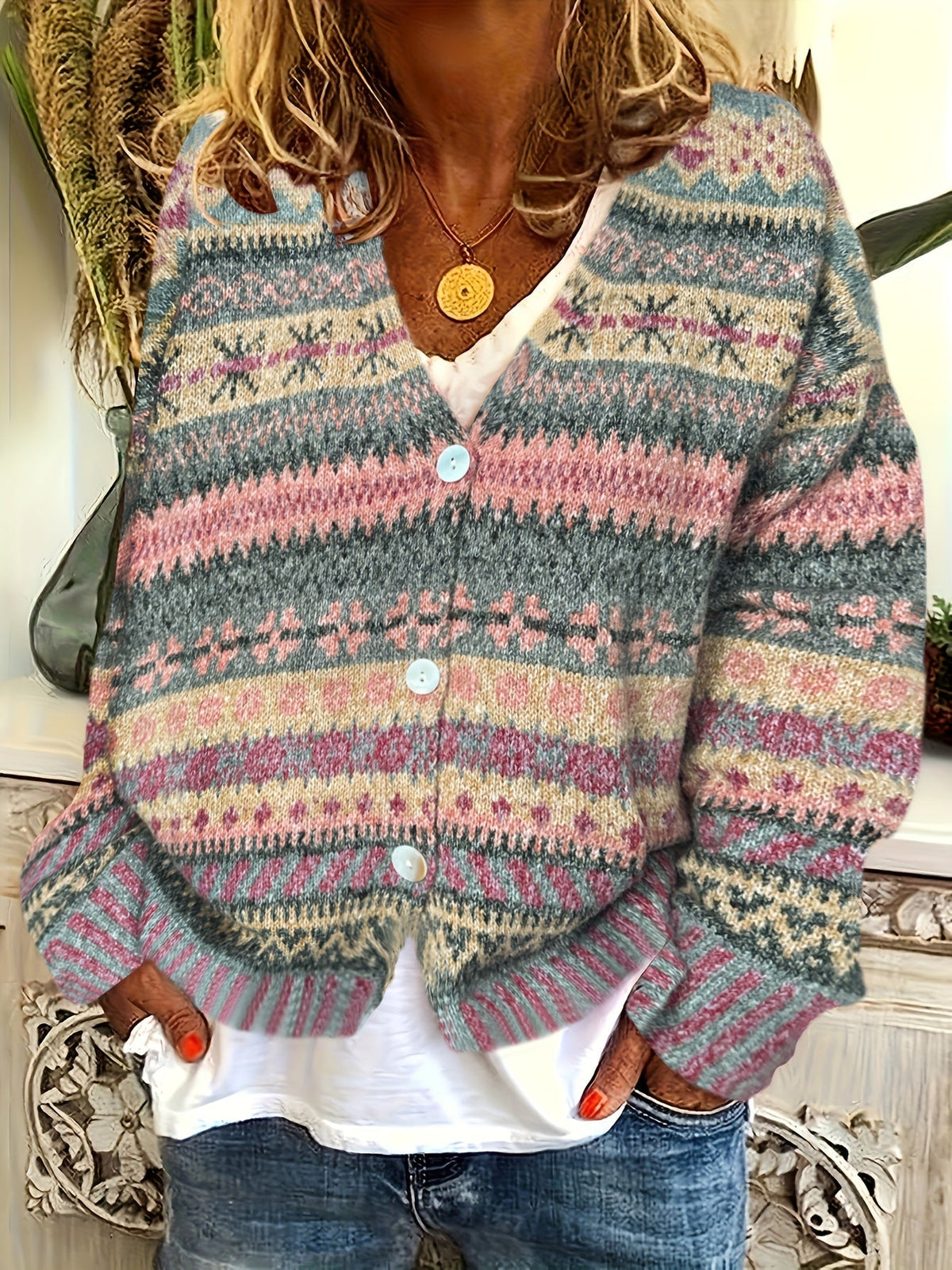 Lotte - Gilet Vintage Tricoté Élégant