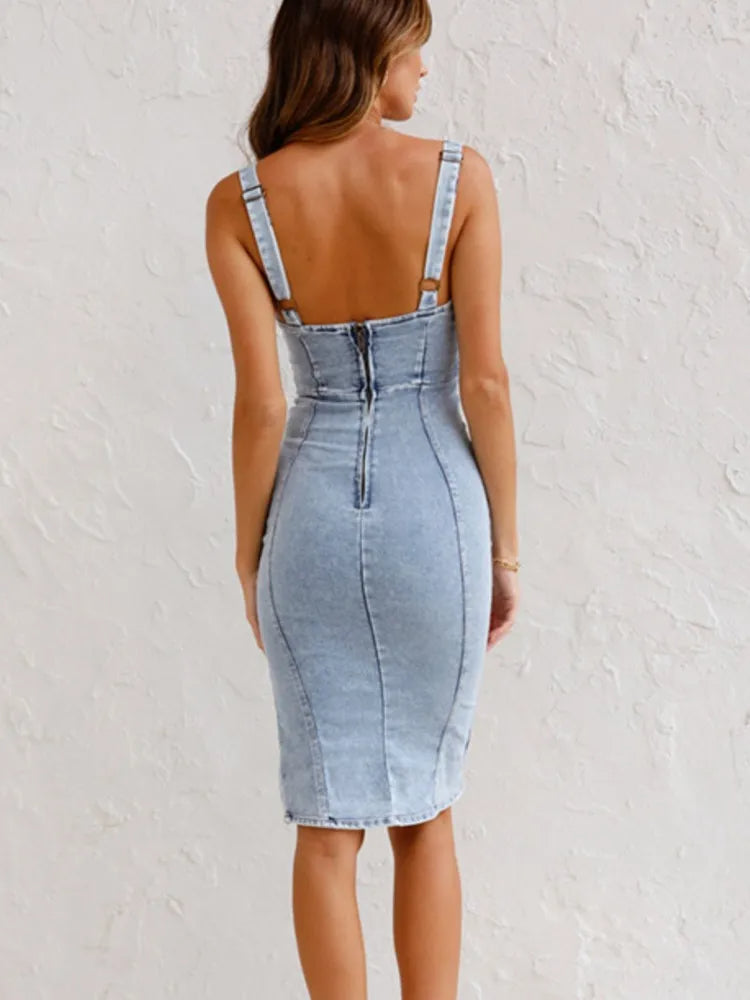 Mirabella™ - Robe en denim avec bretelles réglables