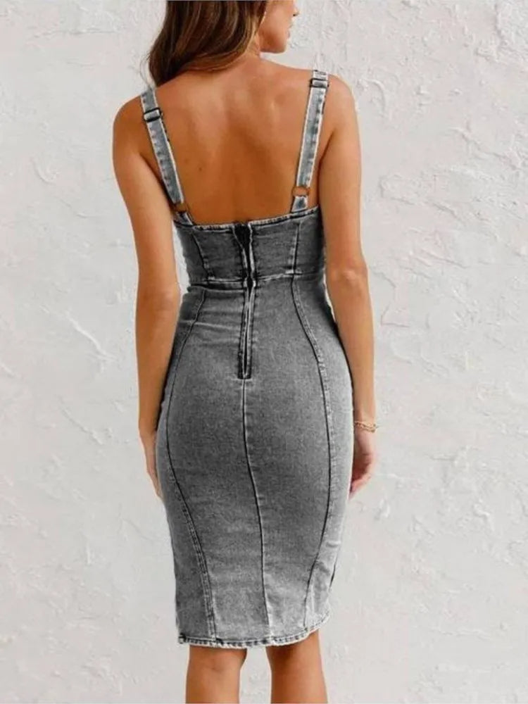 Mirabella™ - Robe en denim avec bretelles réglables
