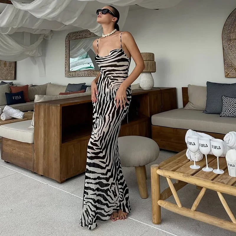 Robe Maxi Décontractée à Col V Cassandre pour l'Été