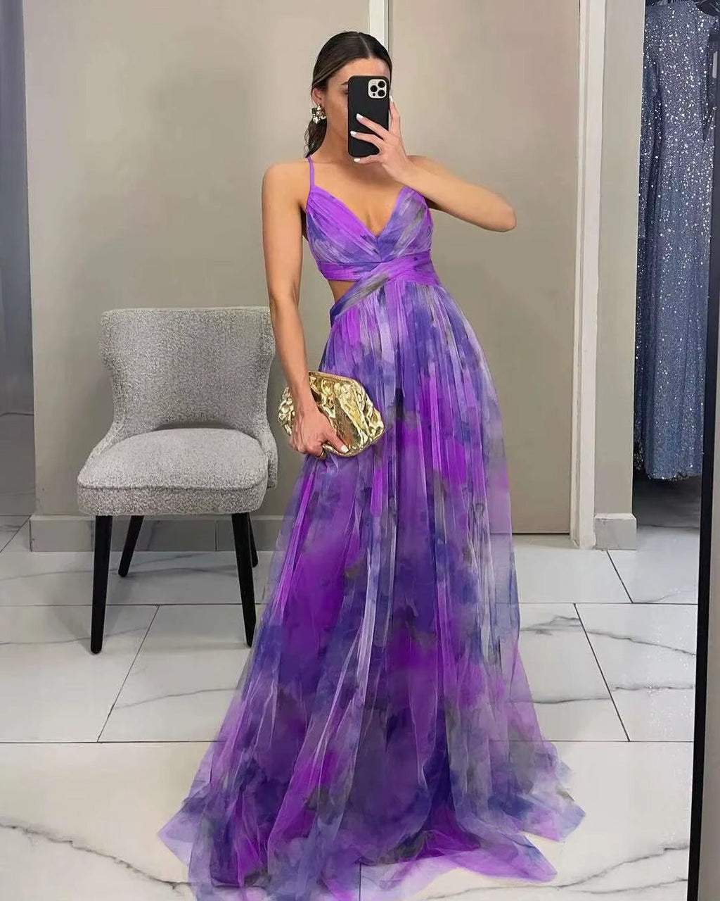 Robe Maxi de Soirée Florale pour Femmes