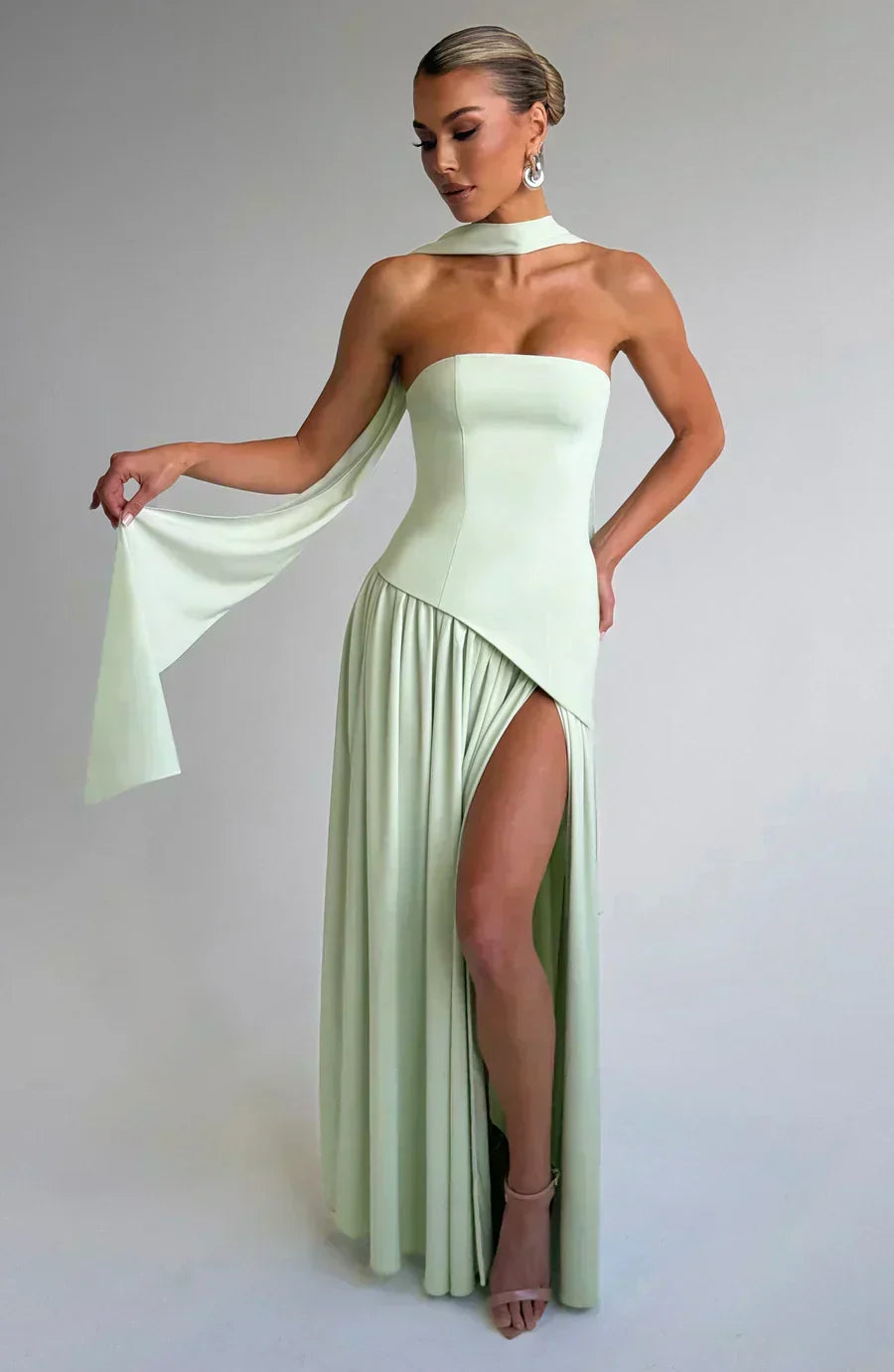 Emily | Robe Maxi Asymétrique Pour Invité de Mariage