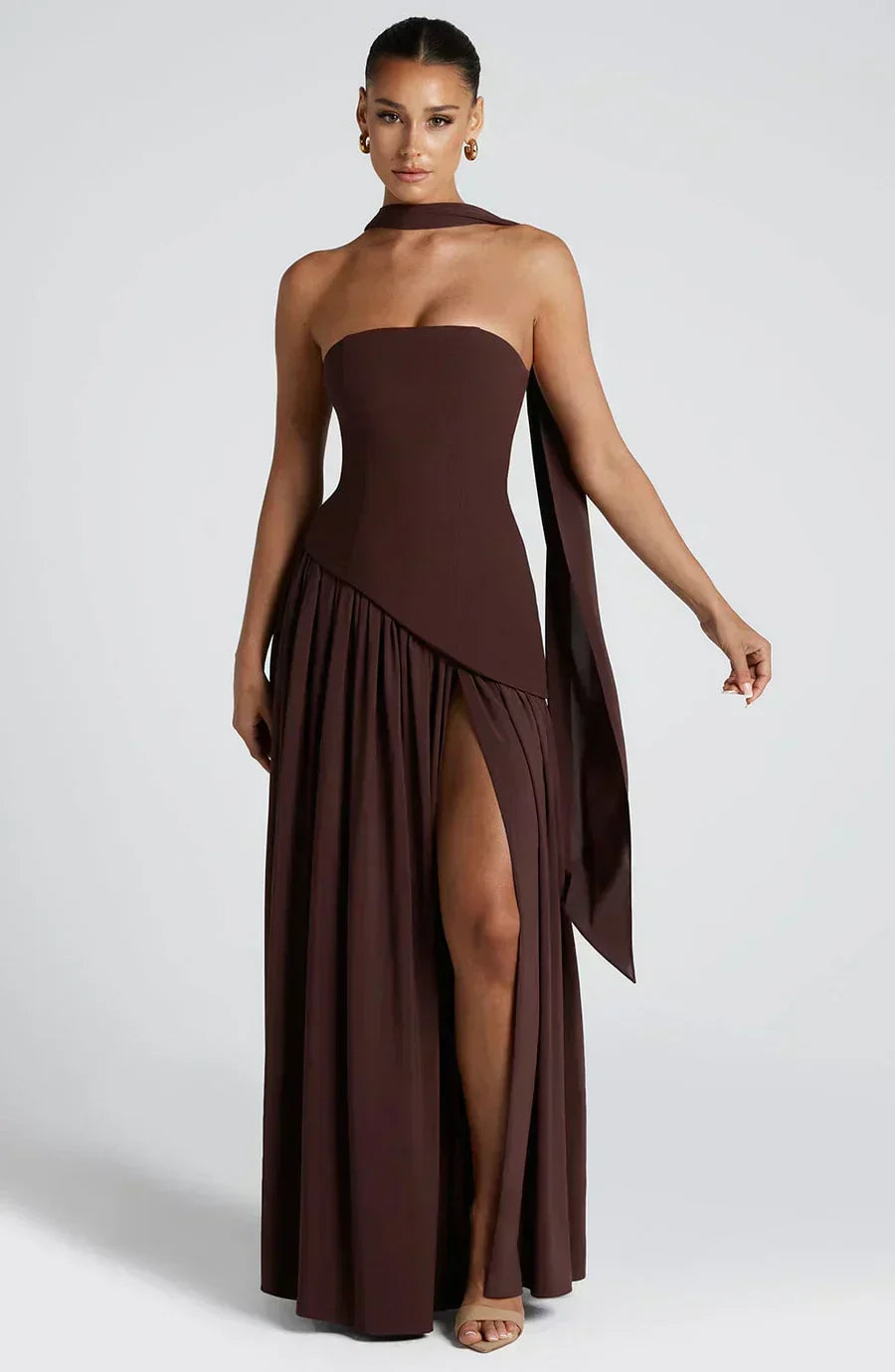 Emily | Robe Maxi Asymétrique Pour Invité de Mariage