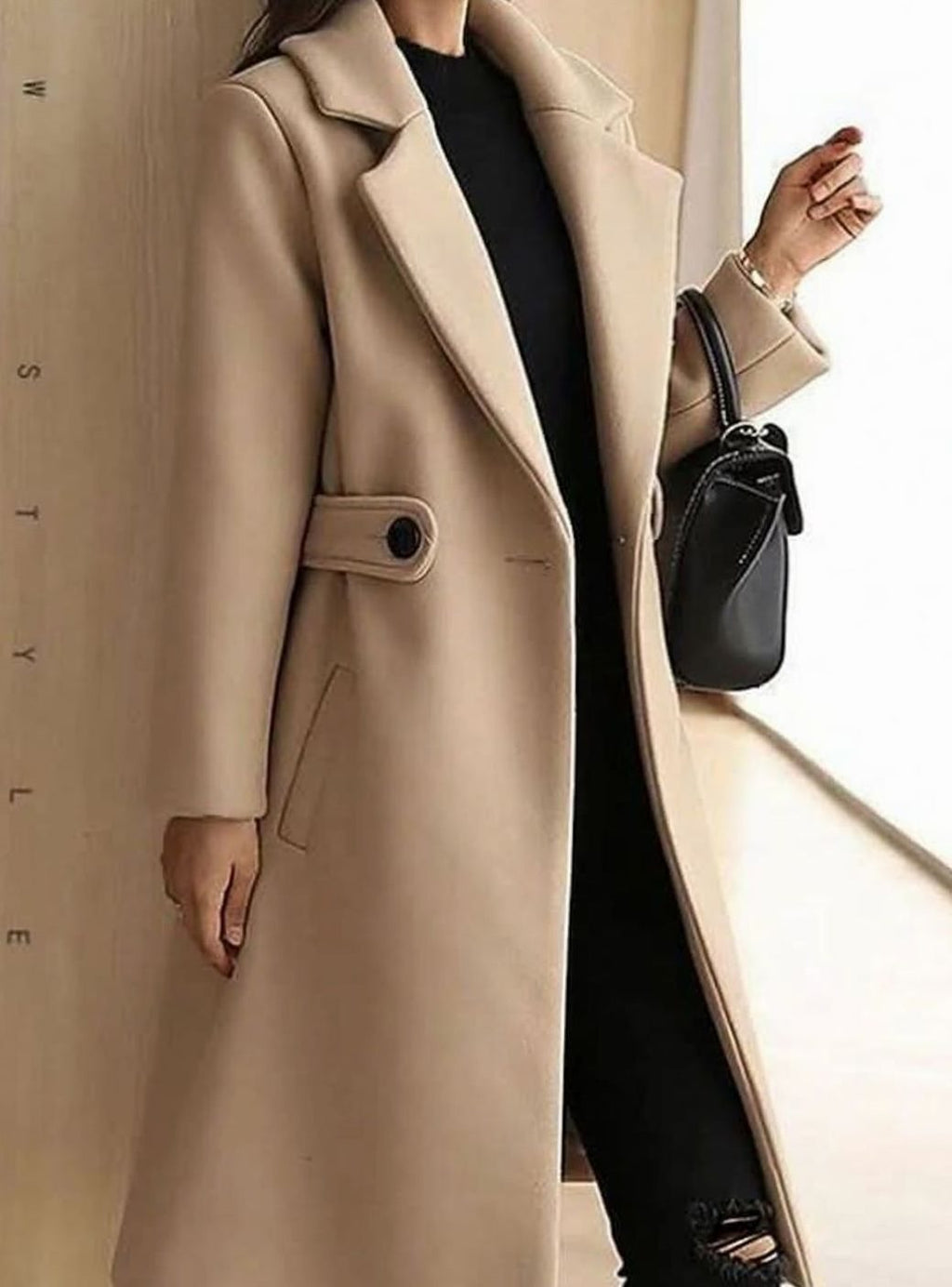 Elfriede | Manteau Femme Classique Trench en Laine Long Manteau d'Hiver Élégant