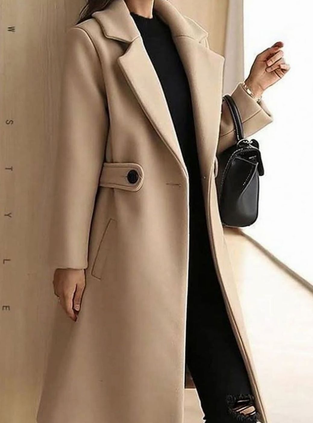 Elfriede | Manteau Femme Classique Trench en Laine Long Manteau d'Hiver Élégant