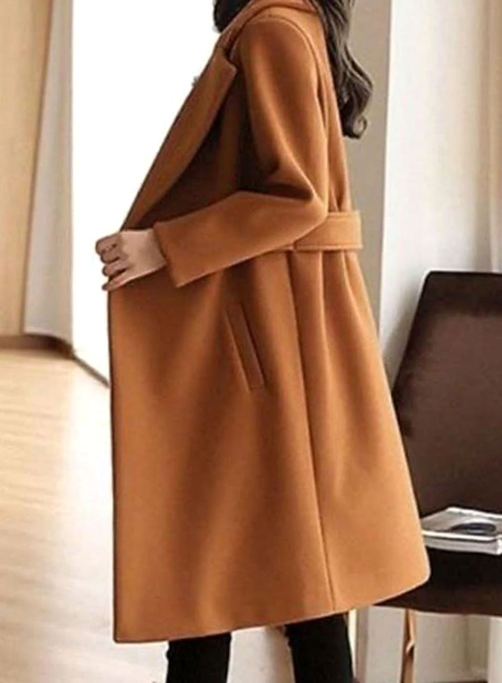 Elfriede | Manteau Femme Classique Trench en Laine Long Manteau d'Hiver Élégant