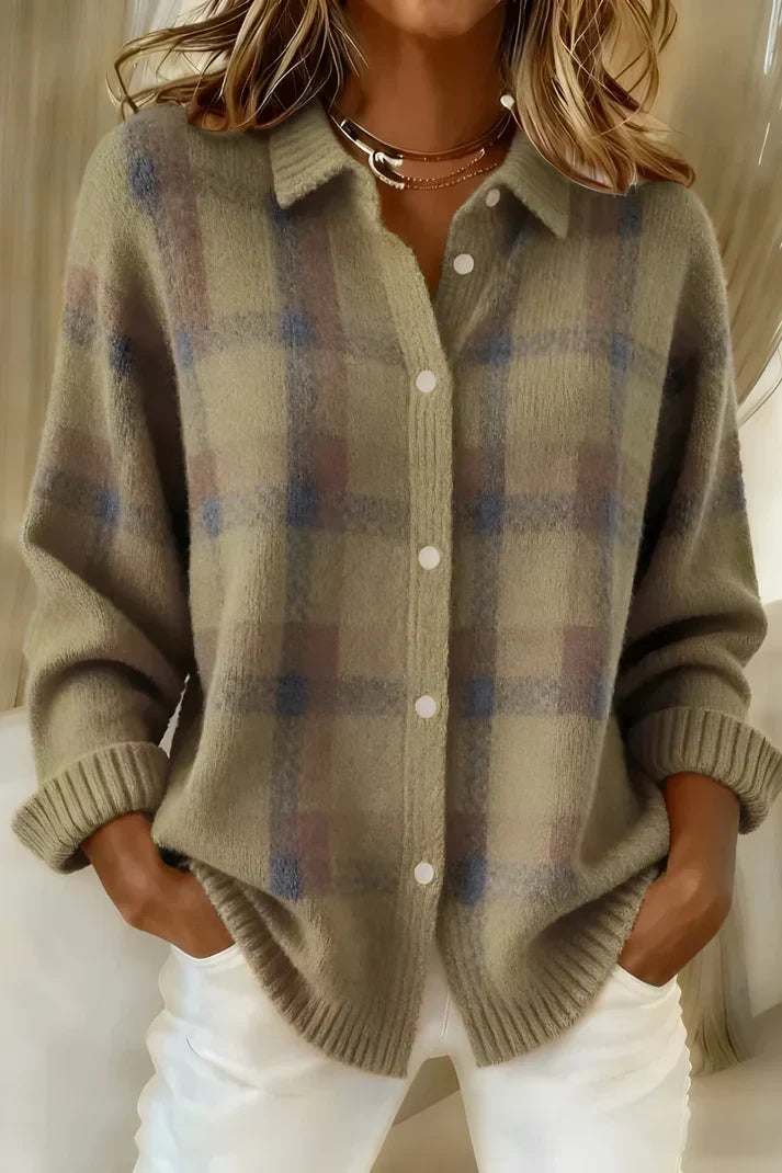 Sylvia - Gilet Oversized à Carreaux Élégant