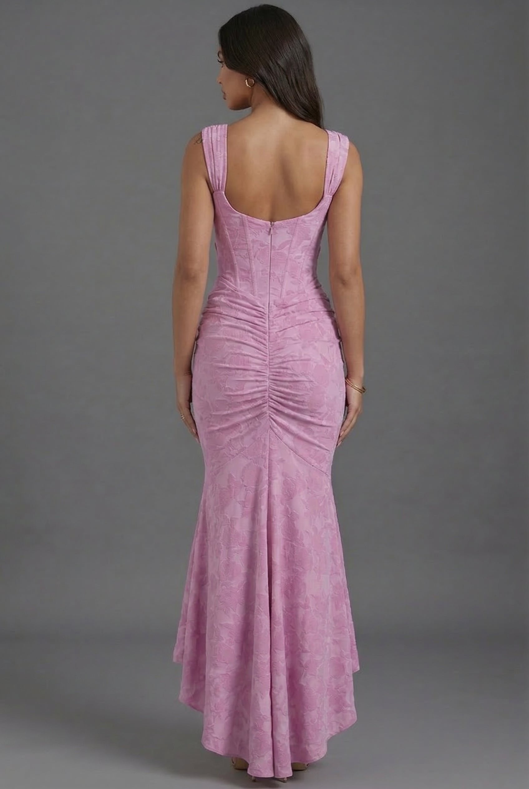 Olivia | Robe Maxi Corset Taille Ruchée Ourlet Fishtail