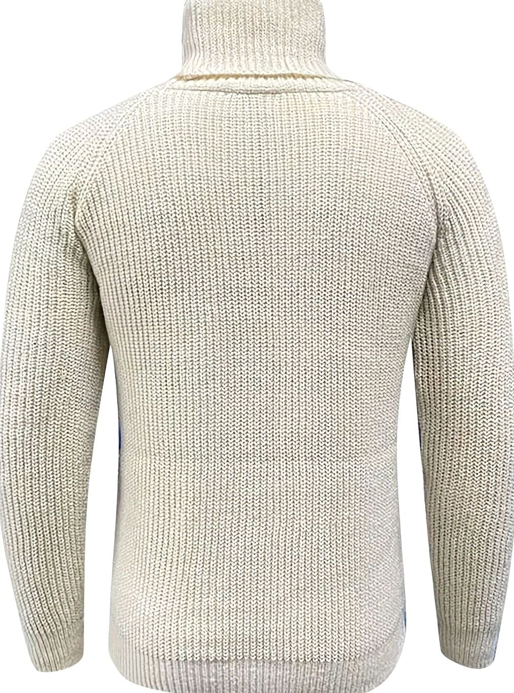Lucas | Pull en maille côtelée pour homme col roulé coupe régulière