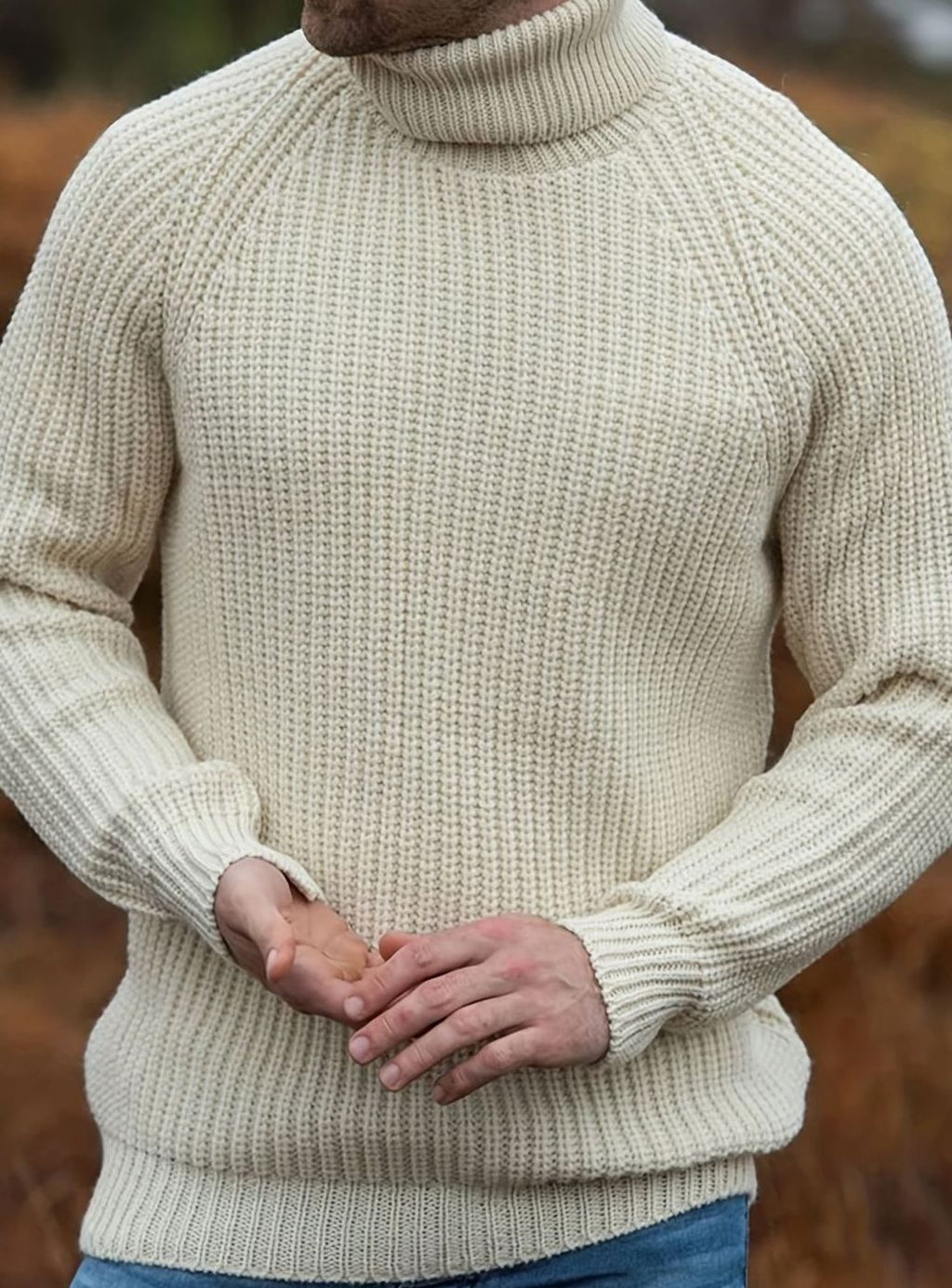 Lucas | Pull en maille côtelée pour homme col roulé coupe régulière