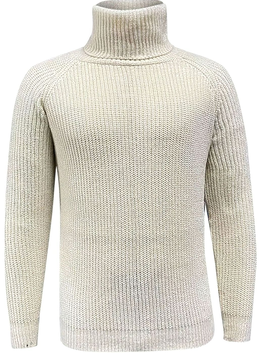 Lucas | Pull en maille côtelée pour homme col roulé coupe régulière