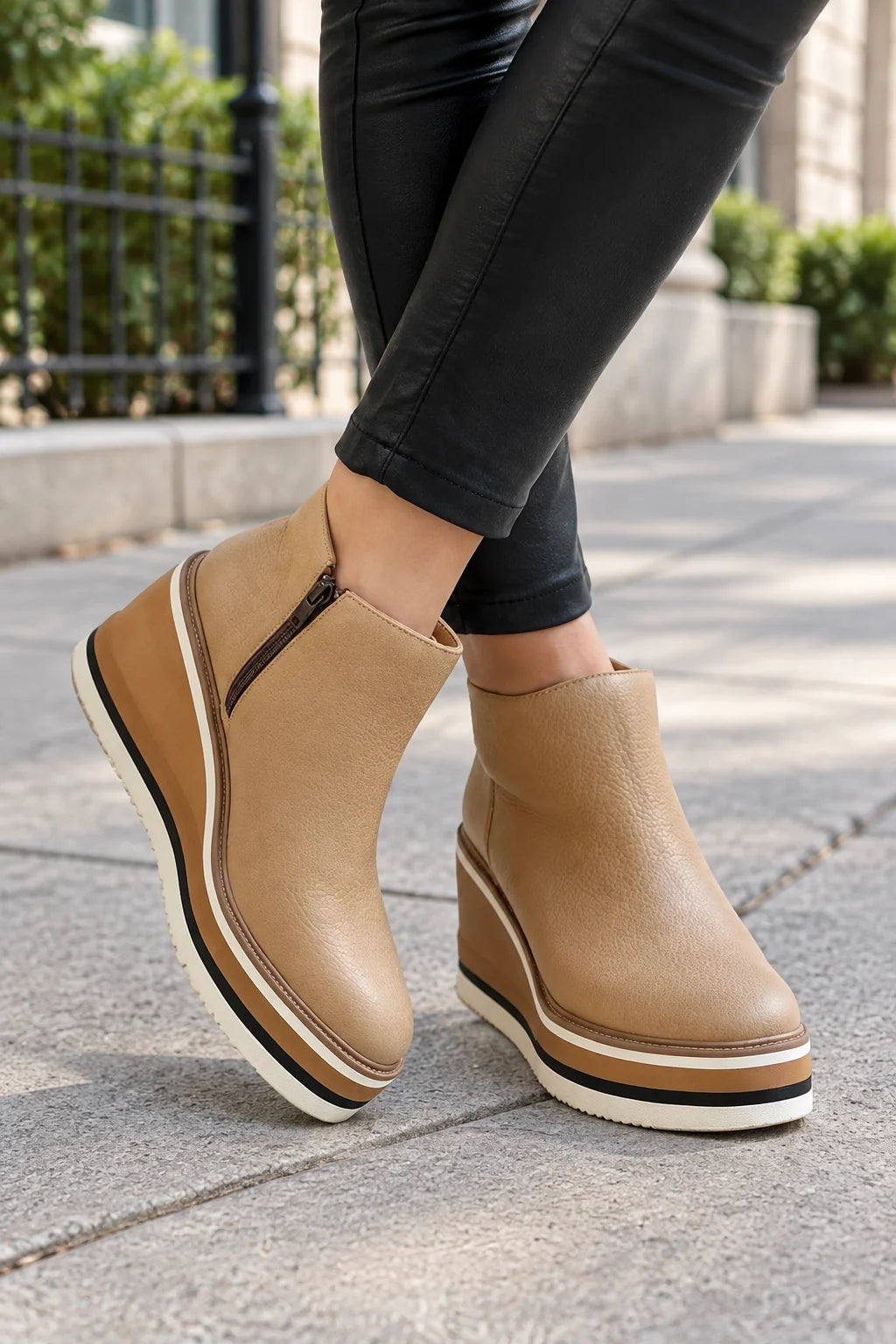 Bottines à Talon Wedge Ajustées