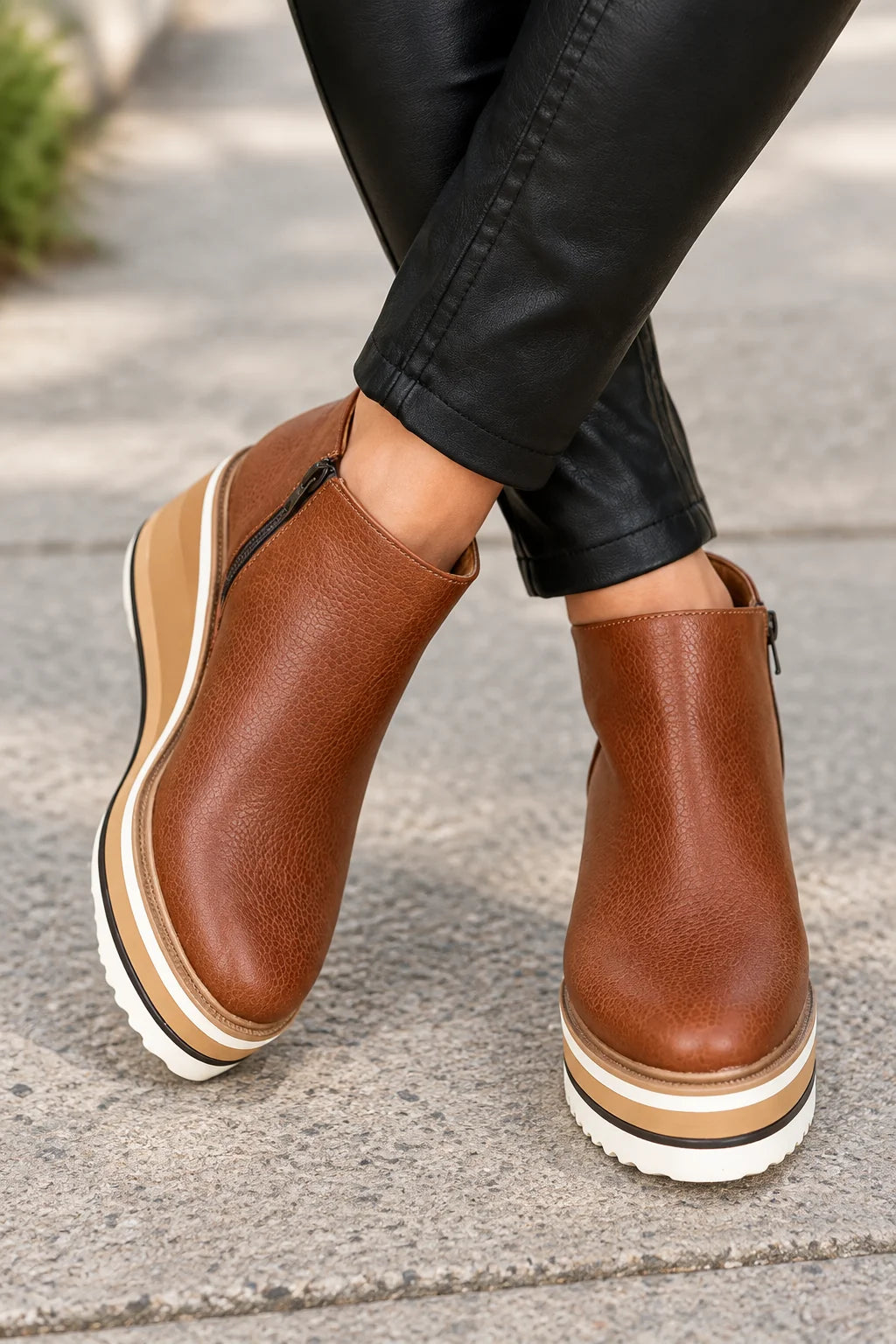 Bottines à Talon Wedge Ajustées