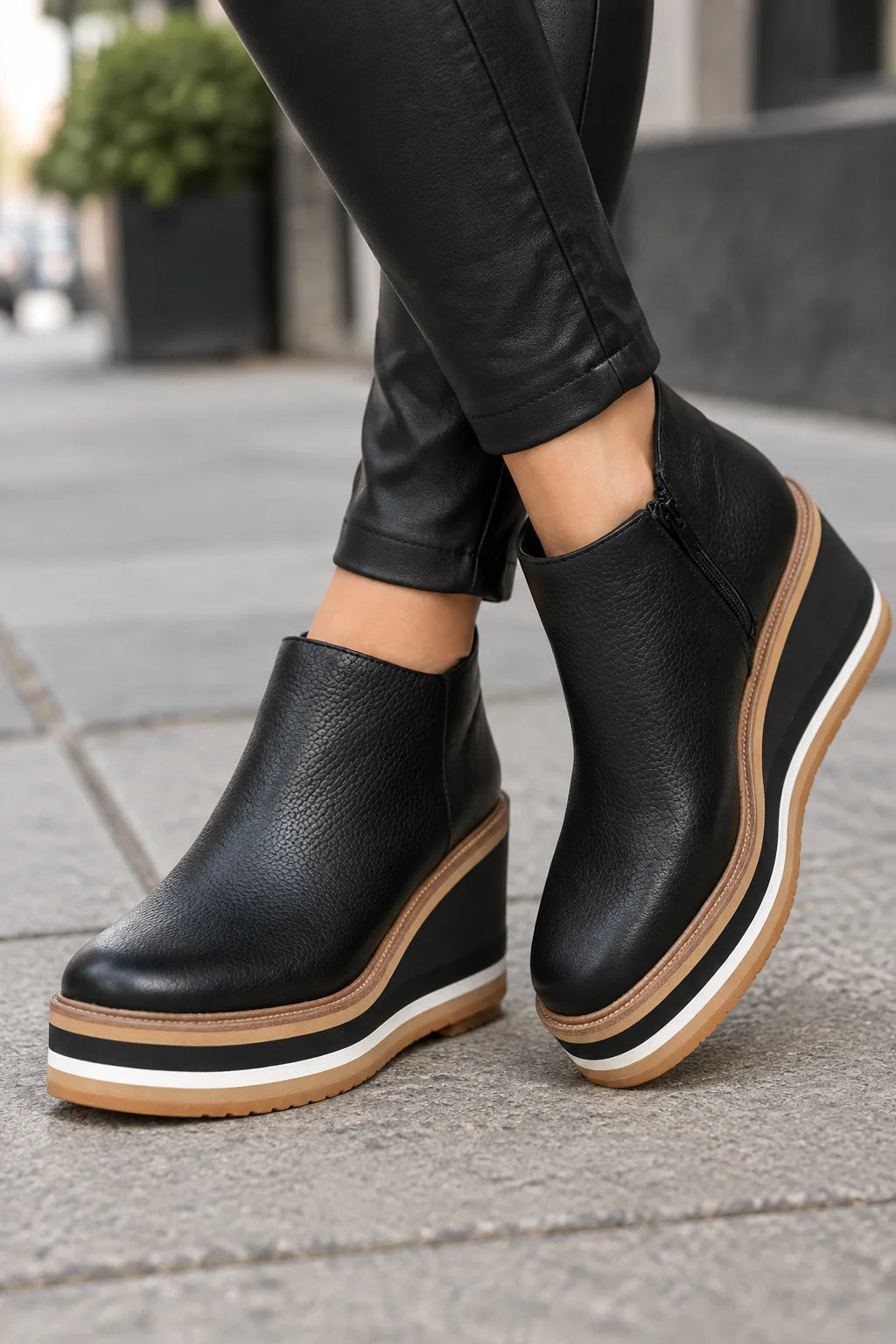 Bottines à Talon Wedge Ajustées