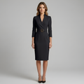Scarlett - Élégante robe midi croisée à ceinture pour femme