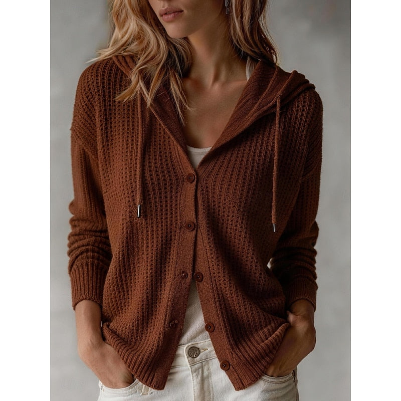 Renate - Gilet Élégant en Tricot Épais avec Capuche