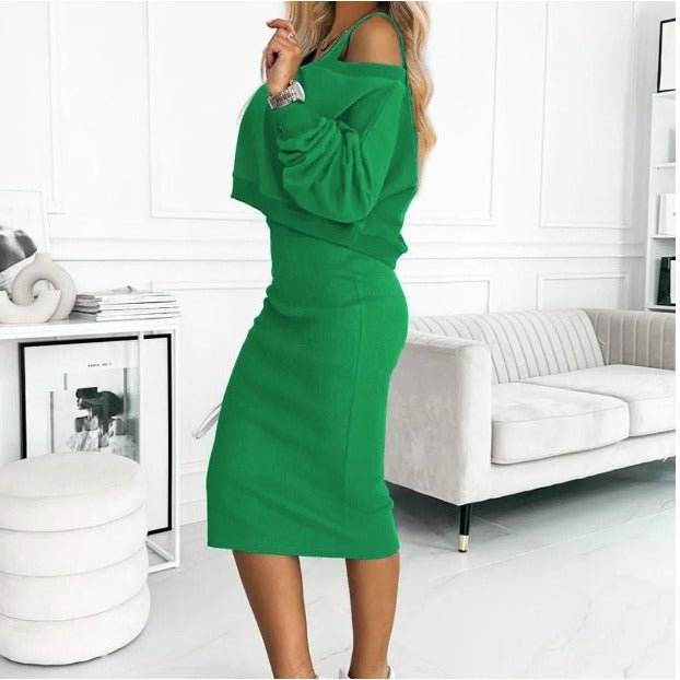 Vera | Ensemble Élégant pour Femmes avec Pull Tricoté et Robe Midi