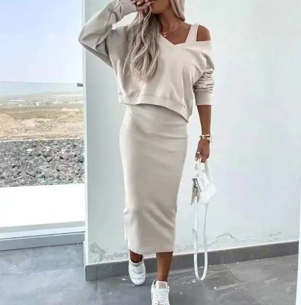 Vera | Ensemble Élégant pour Femmes avec Pull Tricoté et Robe Midi
